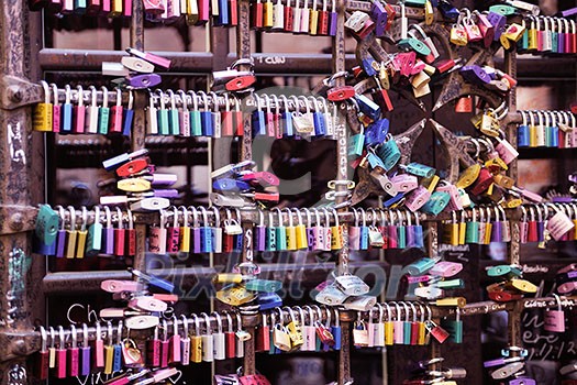love locks in romantic city of verona in italy love locks in romantic city of verona in italy