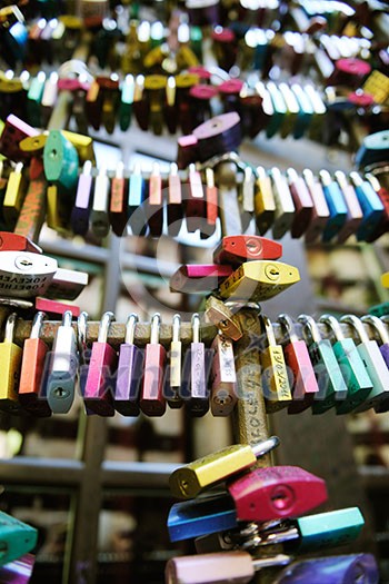 love locks in romantic city of verona in italy love locks in romantic city of verona in italy