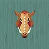 Razorback heads mascot on old blue wall, vector illustration in cartoon style