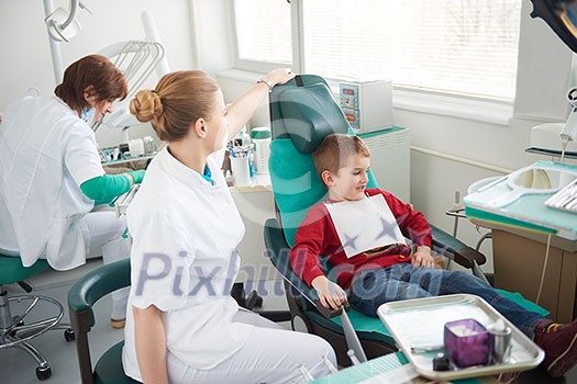 Young boy in a dental surgery teeth chech Young boy in a dental surgery teeth chech