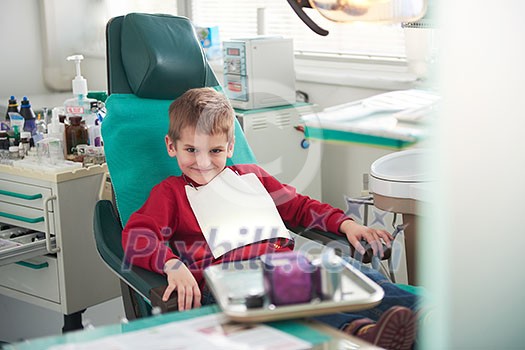 Young boy in a dental surgery teeth chech Young boy in a dental surgery teeth chech