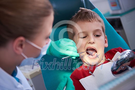 Young boy in a dental surgery teeth chech Young boy in a dental surgery teeth chech