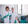 portrait of a dentist  smiling at the camera