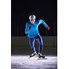 speed skating sport with young athletes