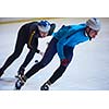 speed skating sport with young athletes