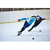 speed skating sport with young athletes