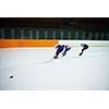 speed skating sport with young athletes