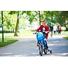 Young boy on the bicycle at Park