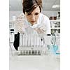 science chemistry classes with young student woman in labaratory