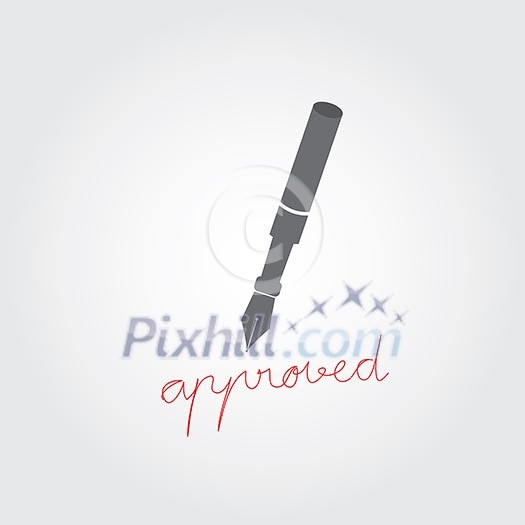 vector pen with the message approved 