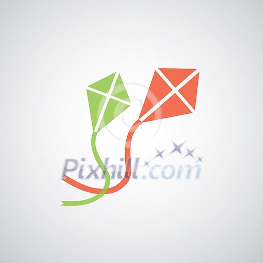 two kites symbol on gray background two kites symbol on gray background