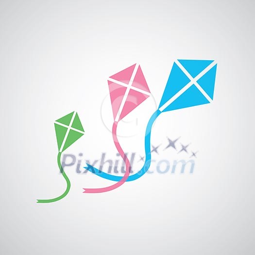 three kites symbol on gray background three kites symbol on gray background