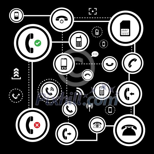vector basic phone icon set vector basic phone icon set