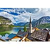 Austrian tourist destination Hallstatt village on Hallstatter See in Austrian alps. Salzkammergut region, Austria