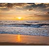 Peaceful serene morning on beach