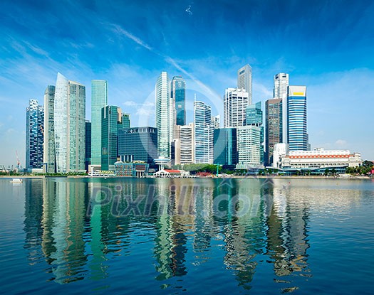 Modern city skyline of business district downtown in day Modern city skyline of business district downtown in day