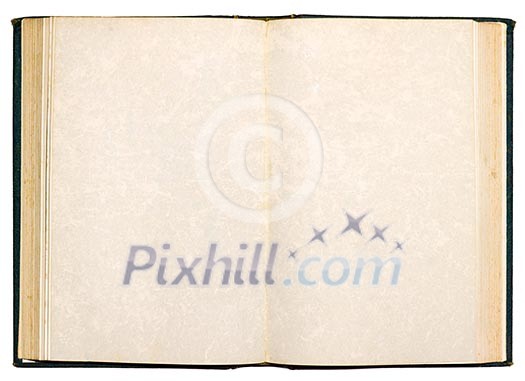 Old open book with blank pages isolated on white Old open book with blank pages isolated on white