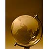 Crystal glass globe orange tinted