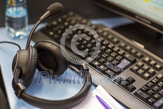 interpreting - Microphone and switchboard in an simultaneous interpreter booth (shallow DOF) interpreting - Microphone and switchboard in an simultaneous interpreter booth (shallow DOF)