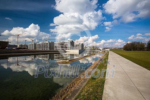 Modern residential housing project in a city Modern residential housing project in a city