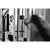 young woman practicing fitness and working out in a gym