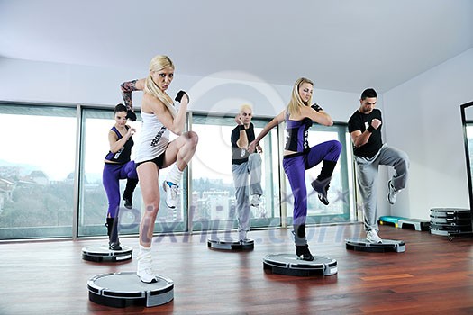 young healthy people group exercise fitness and get fit young healthy people group exercise fitness and get fit