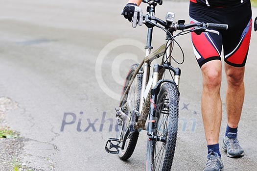 healthy lifestyle and fitness concept with mount bike man outdoor healthy lifestyle and fitness concept with mount bike man outdoor