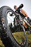 healthy lifestyle and fitness concept with mount bike man outdoor