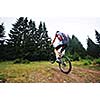healthy lifestyle and fitness concept with mount bike man outdoor