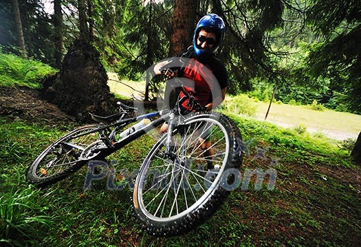 healthy lifestyle and fitness concept with mount bike man outdoor healthy lifestyle and fitness concept with mount bike man outdoor