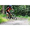 healthy lifestyle and fitness concept with mount bike man outdoor