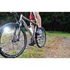 healthy lifestyle and fitness concept with mount bike man who ride bike  outdoor