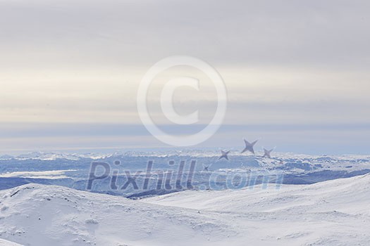 winter mountain landscape at sunny day and snow peaks winter mountain landscape at sunny day and snow peaks