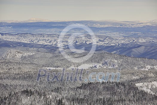 winter mountain landscape at sunny day and snow peaks winter mountain landscape at sunny day and snow peaks