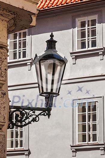 Old street lamp in Prague street, Czech Republic Old street lamp in Prague street, Czech Republic