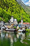 Austrian tourist destination Hallstatt village on Hallstatter See in Austrian alps. Salzkammergut region, Austria