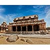 Five Rathas - ancient Hindu monolithic Indian rock-cut architecture. Mahabalipuram, Tamil Nadu, South India