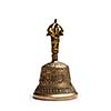 Tibetan buddhist ceremonial religious bell isolated on white