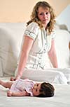 young mother and baby relaxing 