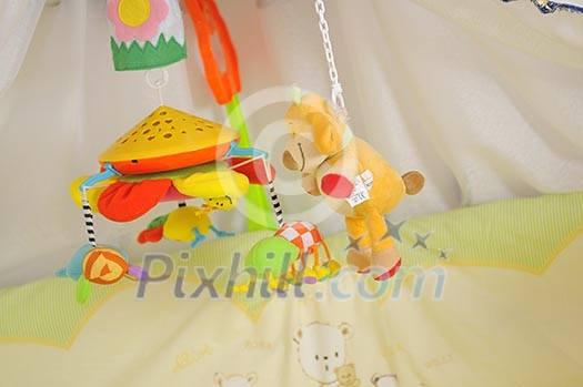 baby bed with colorful toys indoor baby bed with colorful toys indoor