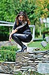 young woman posing in fashion  business and caual clothing outdoor
