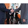 business partners, partnership concept with two businessman handshake