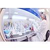 group of scientists working at the laboratory