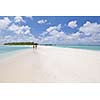 happy young romantic couple in love have fun and relaxing on beautiful beach