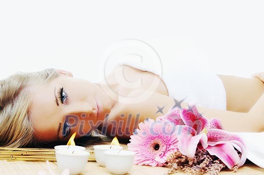young healthy woman in wellness and spa studio have Massage young healthy woman in wellness and spa studio have Massage