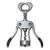 Metal corkscrew isolated on white
