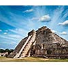 Anicent mayan pyramid in Uxmal, Mexico