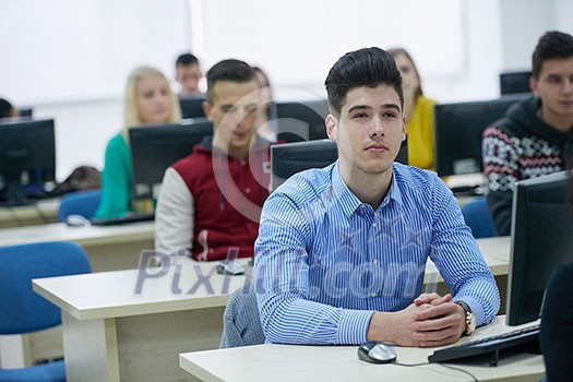technology students group in computer lab classroom technology students group in computer lab classroom