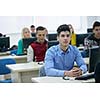 technology students group in computer lab classroom