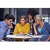 happy students group  study in classroom